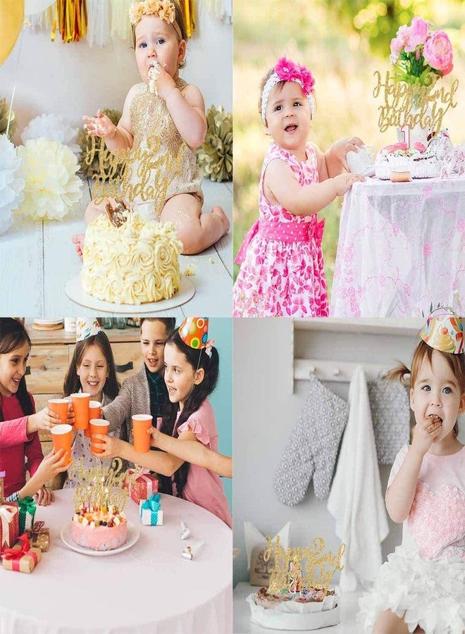فيستيكو زينة كعكة عيد الميلاد الثاني من فيستيكو®، زينة ذهبية لامعة لحفلات أعياد الميلاد للأطفال بعمر سنتين، زينة كعكة عيد ميلاد للبنات أو الأولاد - Image 5